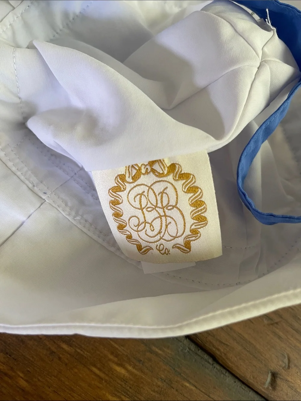 The Beaufort Bonnet Company White Hat with Blue Trim - Kids Bucket Sun Hat
